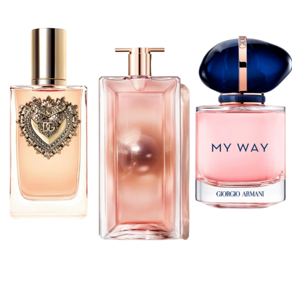 Bundle of 3 Fragrances Dolce & Gabanna Devotion, My Way Giorgi Armani, y Lancôme Idôle 100ml